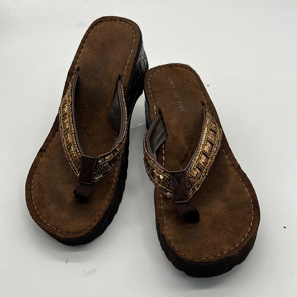 Lower East Side Platform Sandals with Decorative Wedge Heel size 6